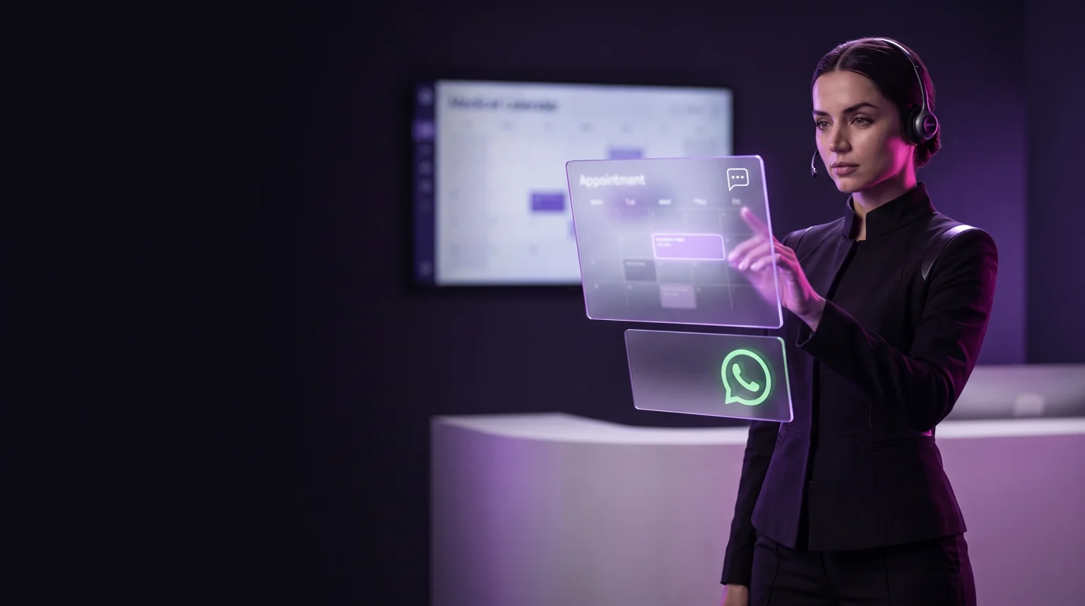 Atendente TalkFlow agendando consulta em consultório